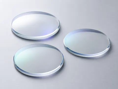 Clear 1.56 super-hydrophobic blue-cut optical lens blanks with blue-green coating reflections