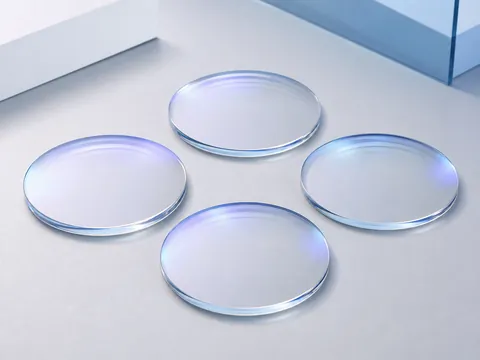 Clear 1.56 UV420 blue-cut optical lens blanks with restrained blue coating reflections
