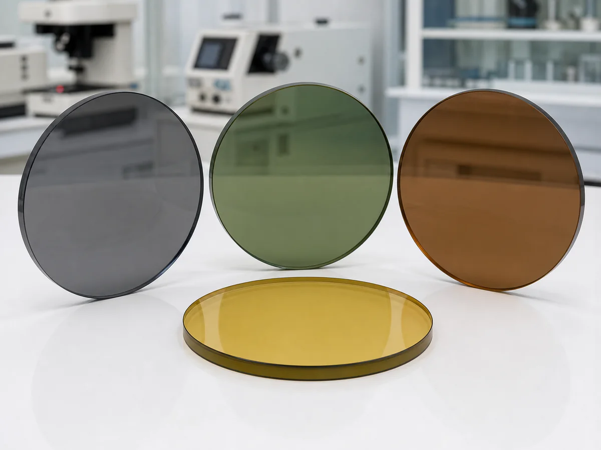 1.49/1.50 CR-39 Plano Polarized Lenses, UC - Uncut CR-39 plano polarized lens blanks in grey, G15 green, brown, and amber colors